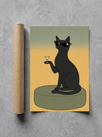 Cat, Martini, Sunglasses rolled in a Drunk Dame shipping tube, ready to ship.
