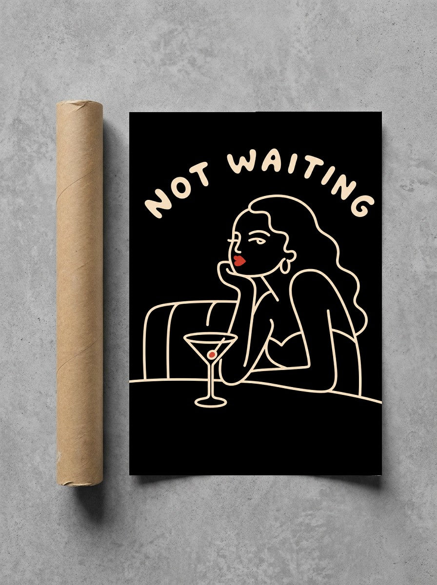 Not Waiting rolled in a Drunk Dame shipping tube, ready to ship.