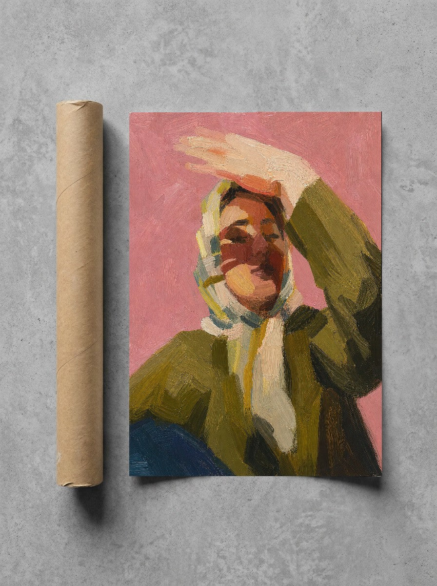 Olive Jacket, Pink, print and shipping tube