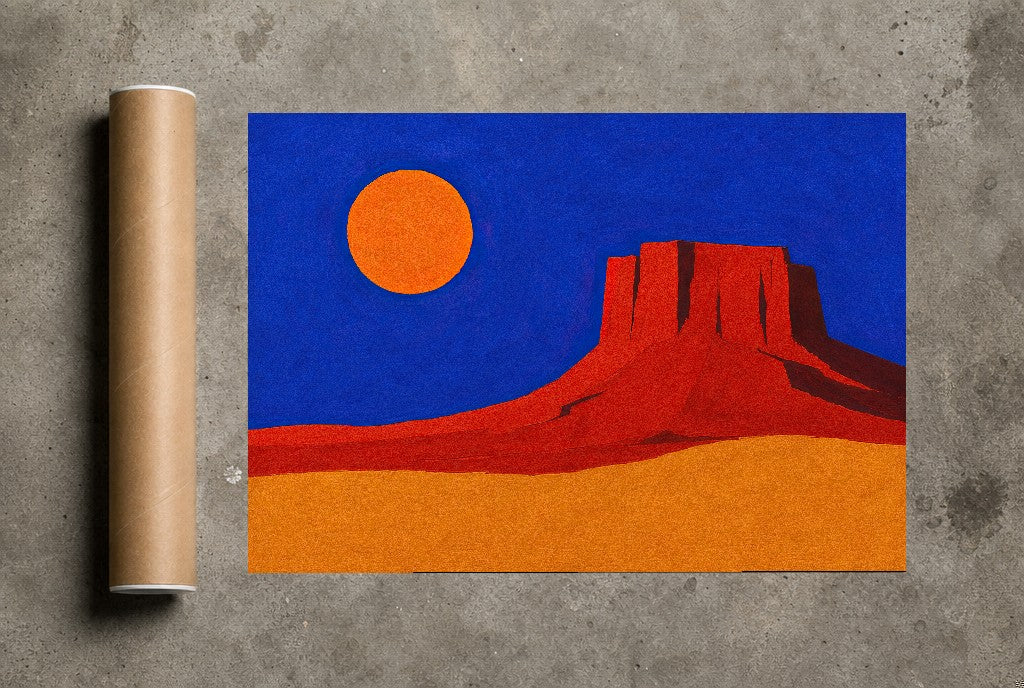 Red Mesa, Low Sun, print and shipping tube
