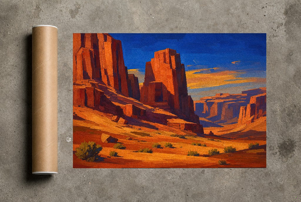 Canyon, Last Light, print and shipping tube