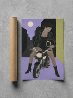 Motorcycle, Moonlit rolled in a Drunk Dame shipping tube, ready to ship.