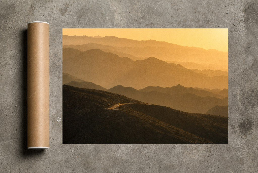 Amber Switchbacks, print and shipping tube
