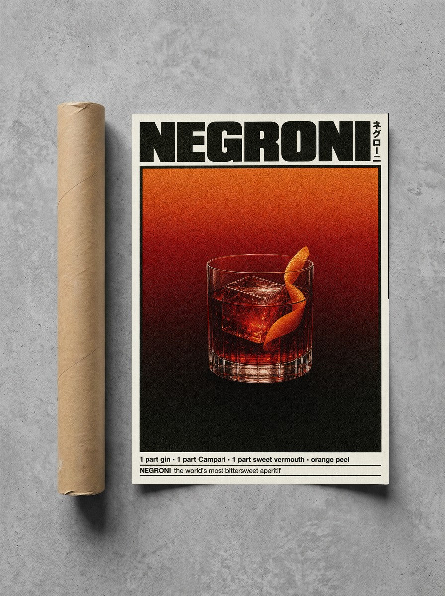 Negroni rolled in a Drunk Dame shipping tube, ready to ship.
