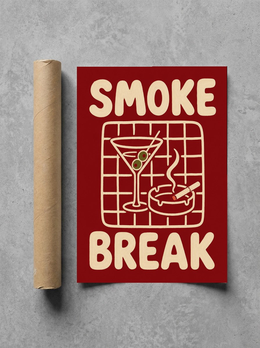 Smoke Break rolled in a Drunk Dame shipping tube, ready to ship.