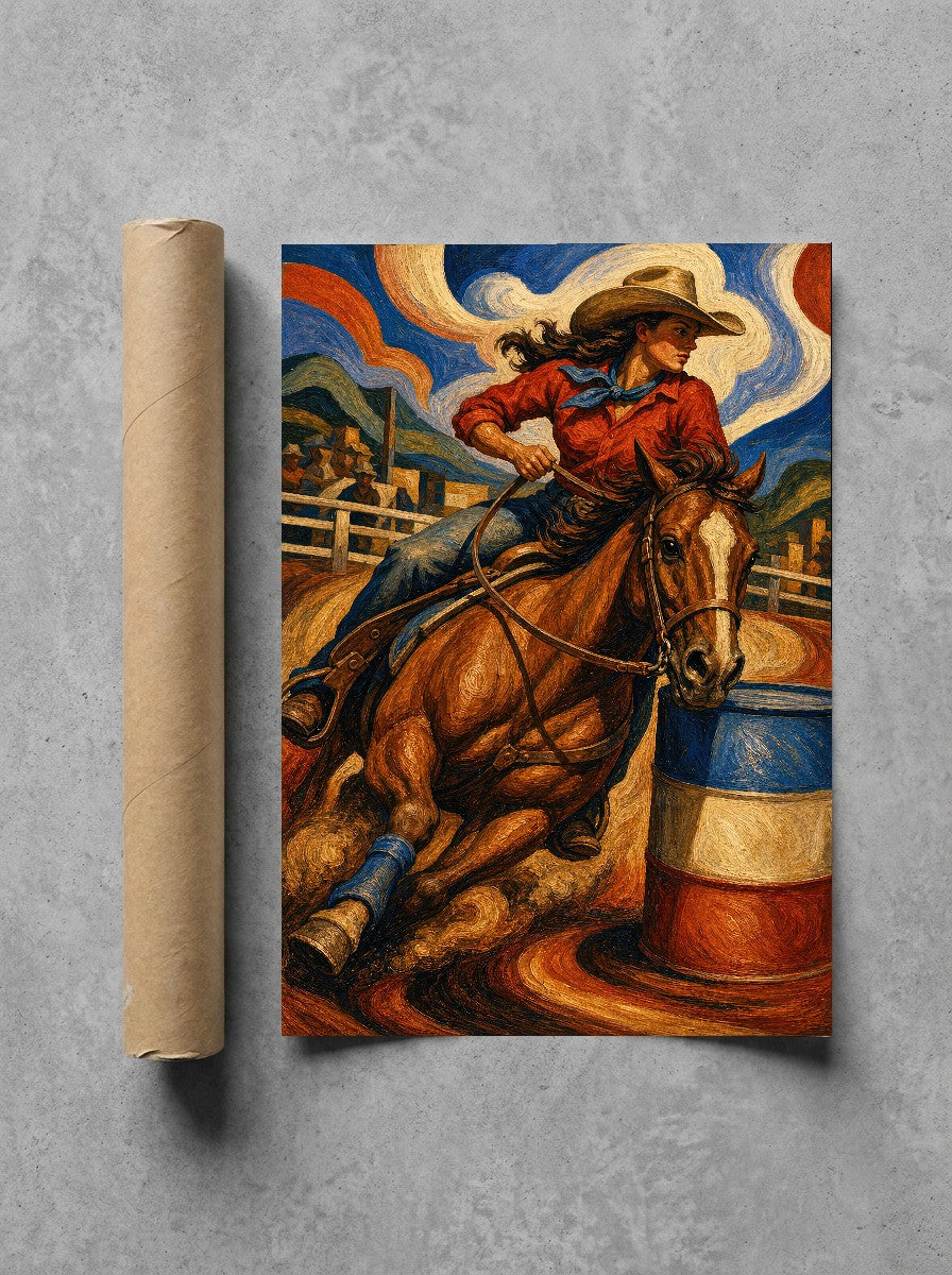 She Takes the Turn, print and shipping tube
