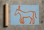 Line Horse, Party Hat, print and shipping tube