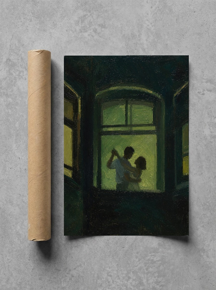 Green Night, Dancers, print and shipping tube