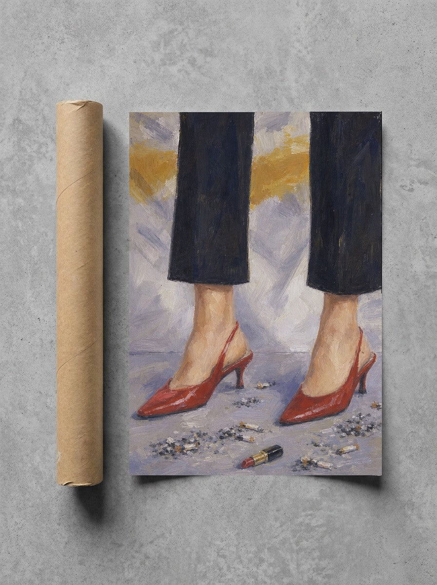 Red Heels, Ash rolled in a Drunk Dame shipping tube, ready to ship.