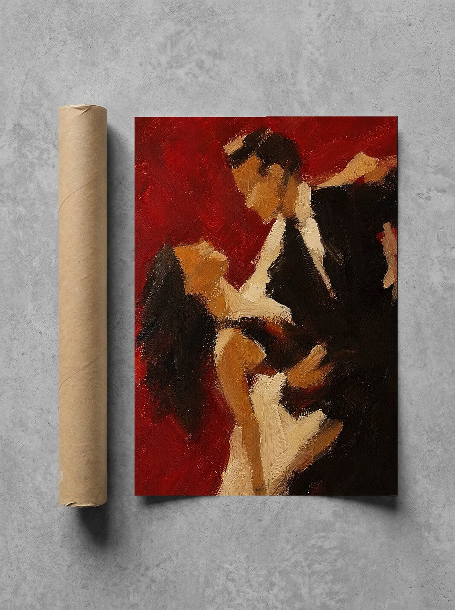 Couple, Red Ground, print and shipping tube
