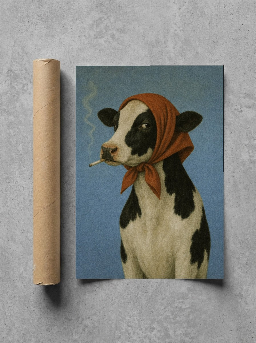 Smoke Break, Headscarf rolled in a Drunk Dame shipping tube, ready to ship.