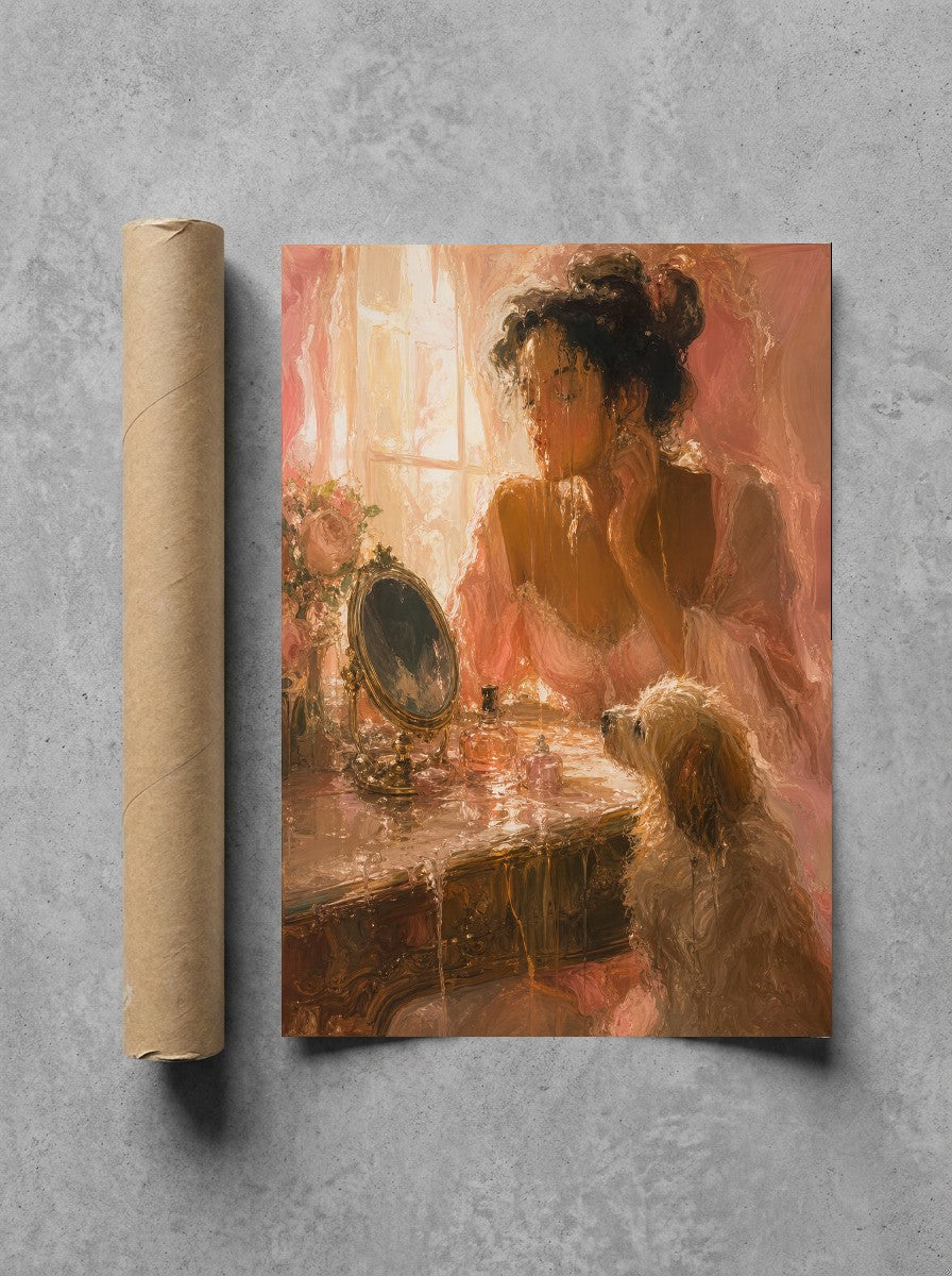 Two of Her, in Green, print and shipping tube