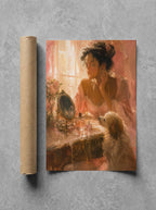 Two of Her, in Green, print and shipping tube