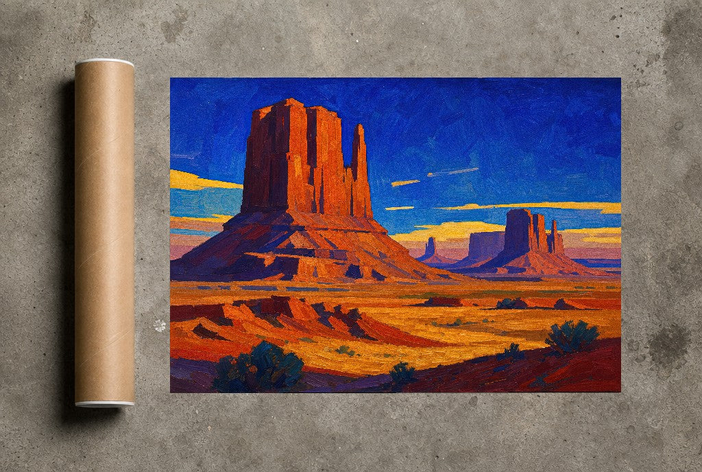 Buttes at First Light, print and shipping tube