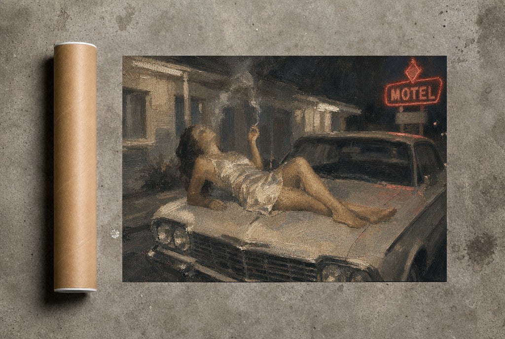 Slip and the Motel Sign, print and shipping tube