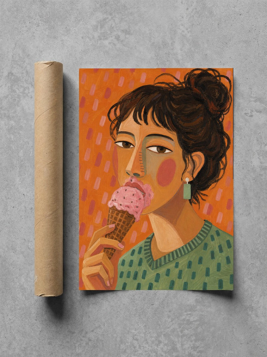 One Scoop, No Regrets, print and shipping tube