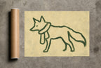 Line Fox in Scarf, print and shipping tube