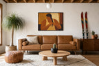 The Long Plait, above mid-century console