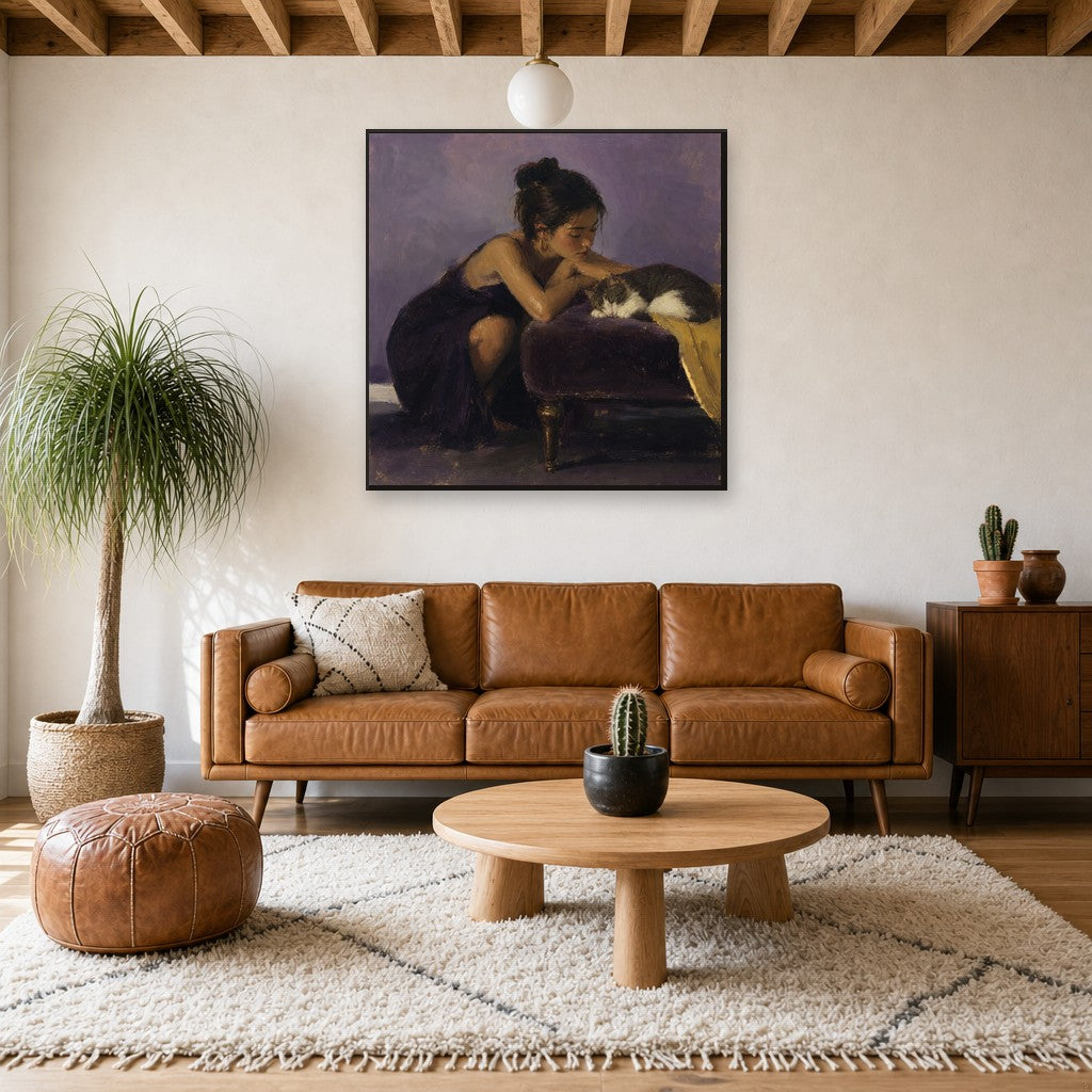 Don't Wake the Cat, above mid-century console