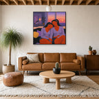 Us, at Sundown, above mid-century console
