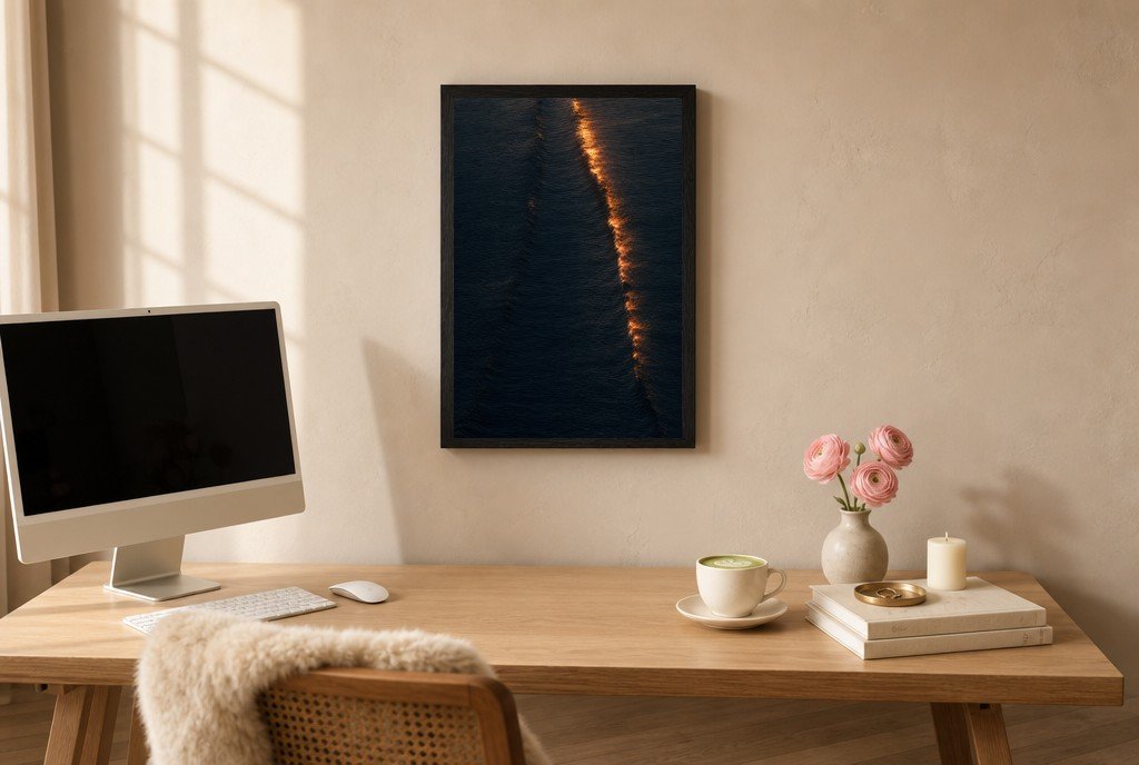 Gold on Dark Water, styled room