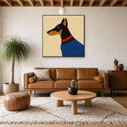 House Dog, Oxblood, above mid-century console