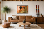 Sat With Her Thoughts, above mid-century console