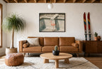 Flamingo, Empty Pool, above mid-century console