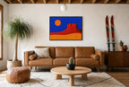 Red Mesa, Low Sun, above mid-century console