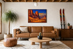 Canyon, Last Light, above mid-century console