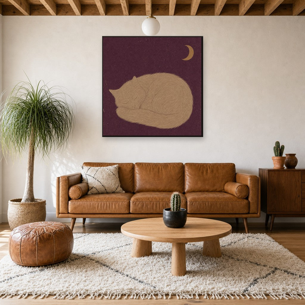 The Cat Knows, above mid-century console