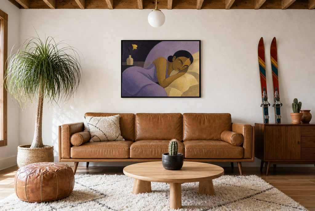 Calla Lily Sleep, above mid-century console