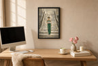 Python and the Staircase, above mid-century console