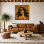 Hair Whip, Ochre Wash, above mid-century console