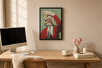 Red Jacket, Sage, above mid-century console