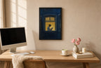 Blue Night, Reader, above mid-century console