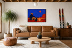 Two by the Fire, above mid-century console