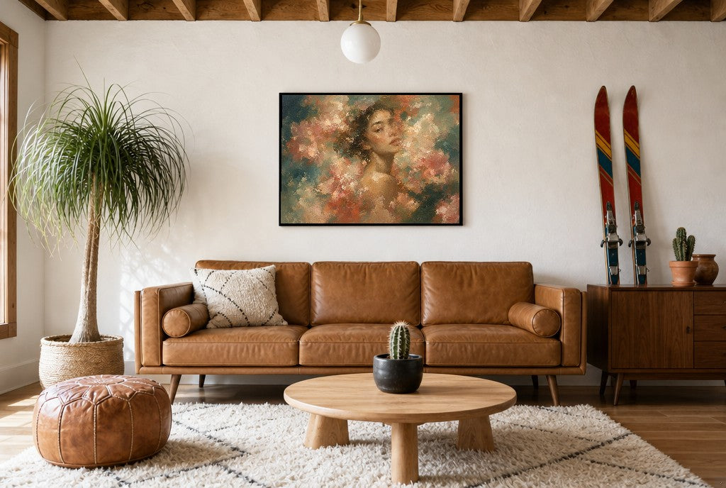 Pollen Drunk, above mid-century console