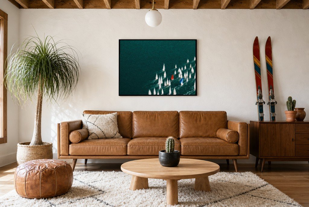 One Red Sail, styled room