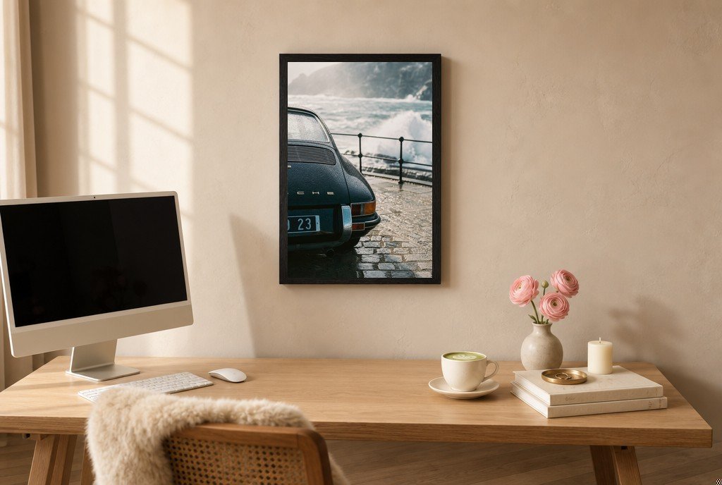Porsche, Parked in the Spray, styled room
