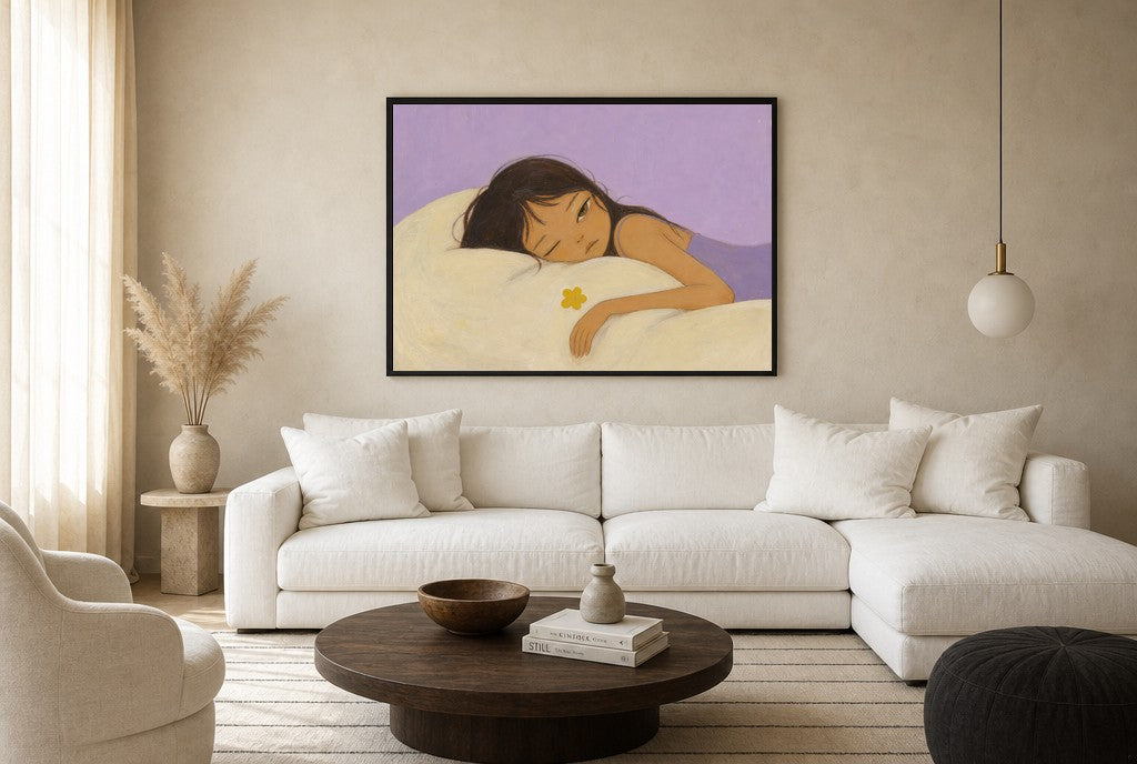 Fully Out, floor-leaning in living room