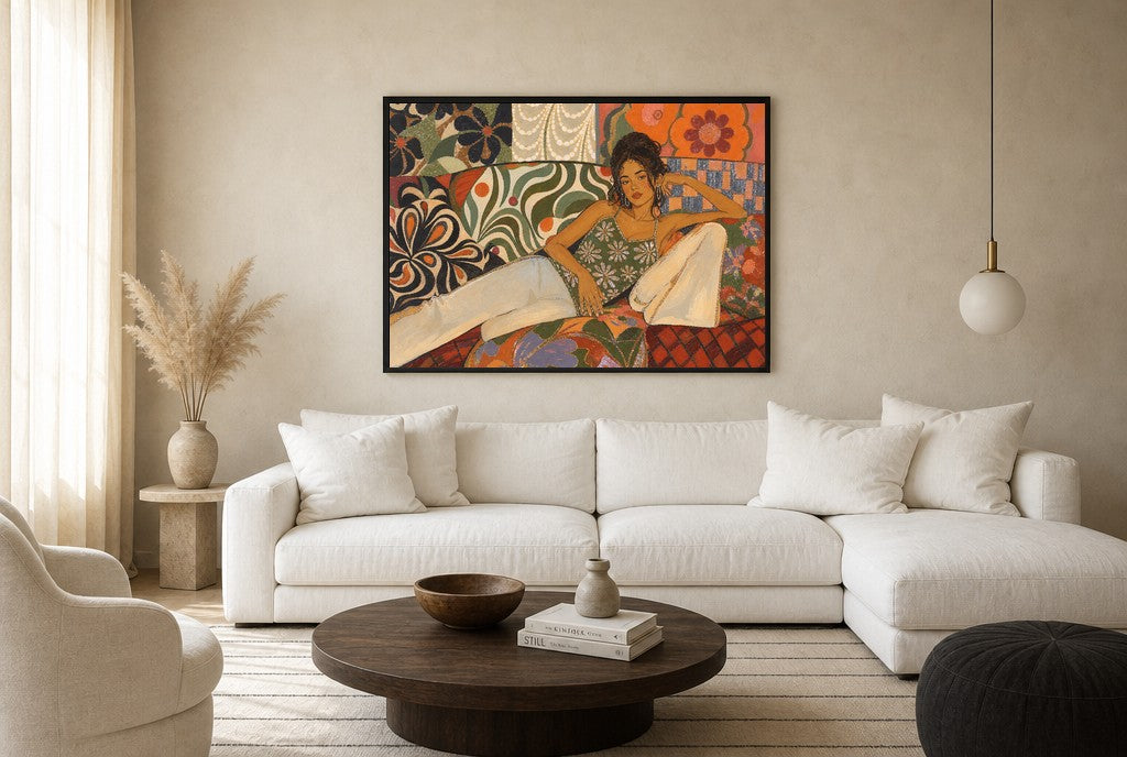 All the Patterns at Once, floor-leaning in living room
