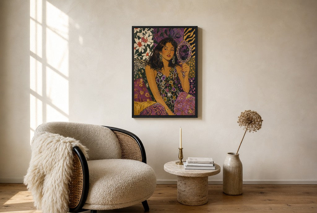 Still Gorgeous, Obviously, floor-leaning in living room