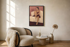 Burgundy Slip, floor-leaning in living room