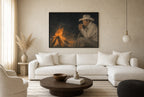 Light from the Fire, floor-leaning in living room