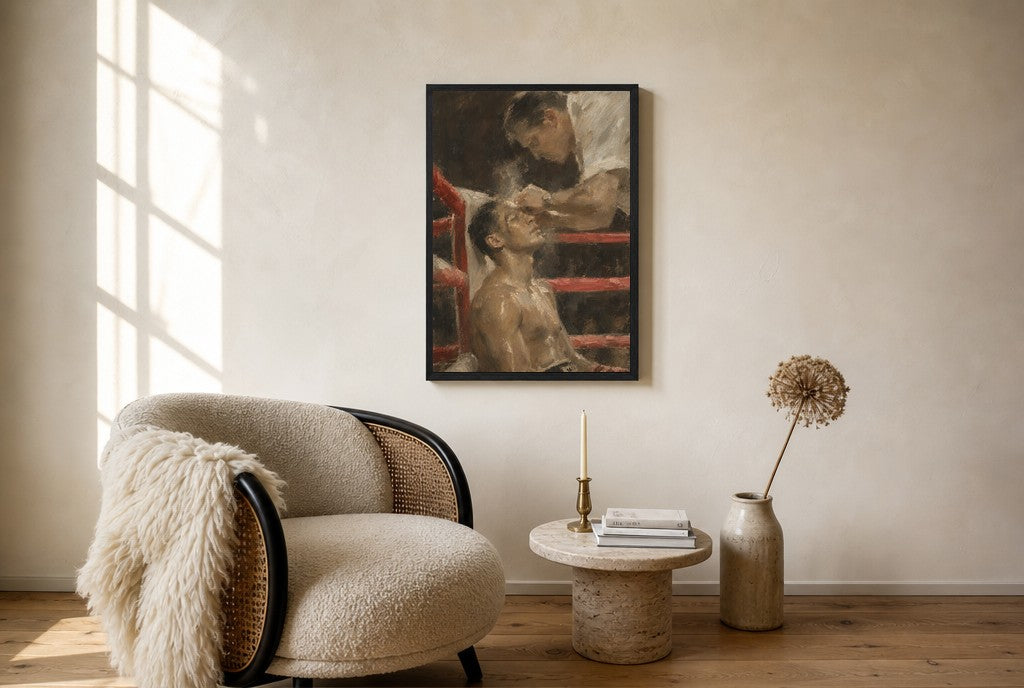 Between Rounds, floor-leaning in living room
