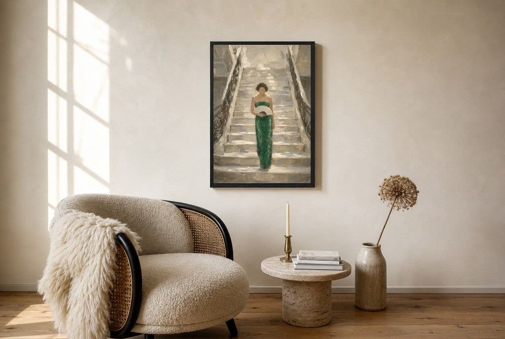 Python and the Staircase, floor-leaning in living room