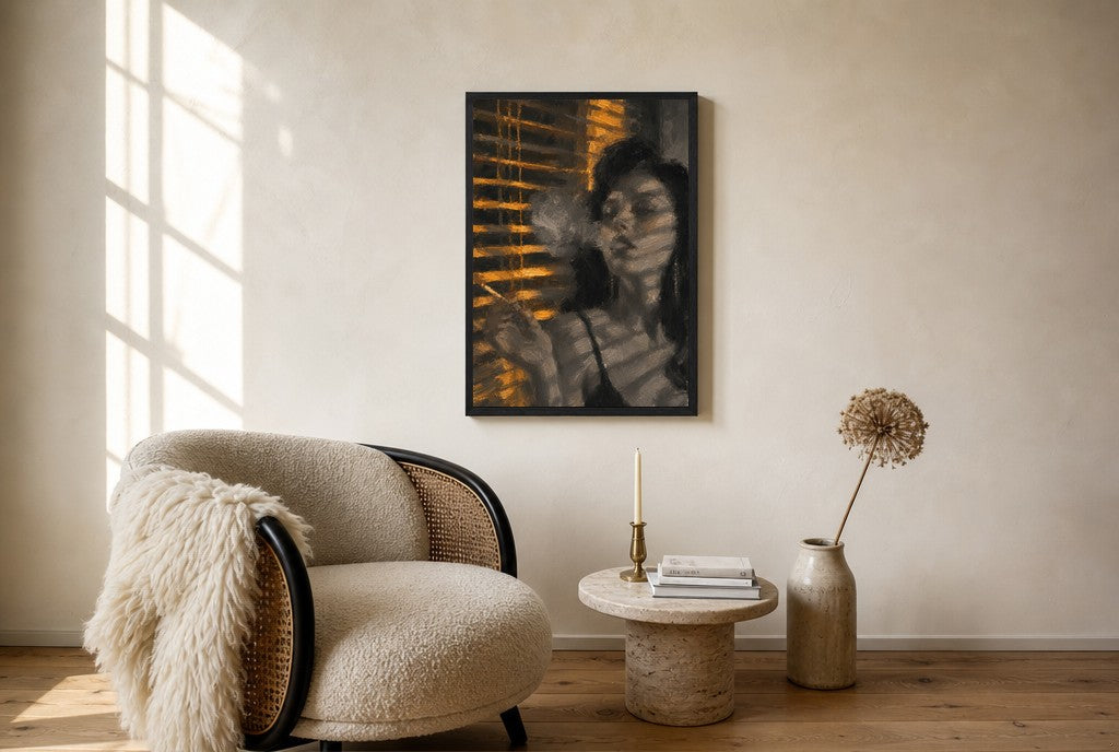 Through the Blinds, floor-leaning in living room