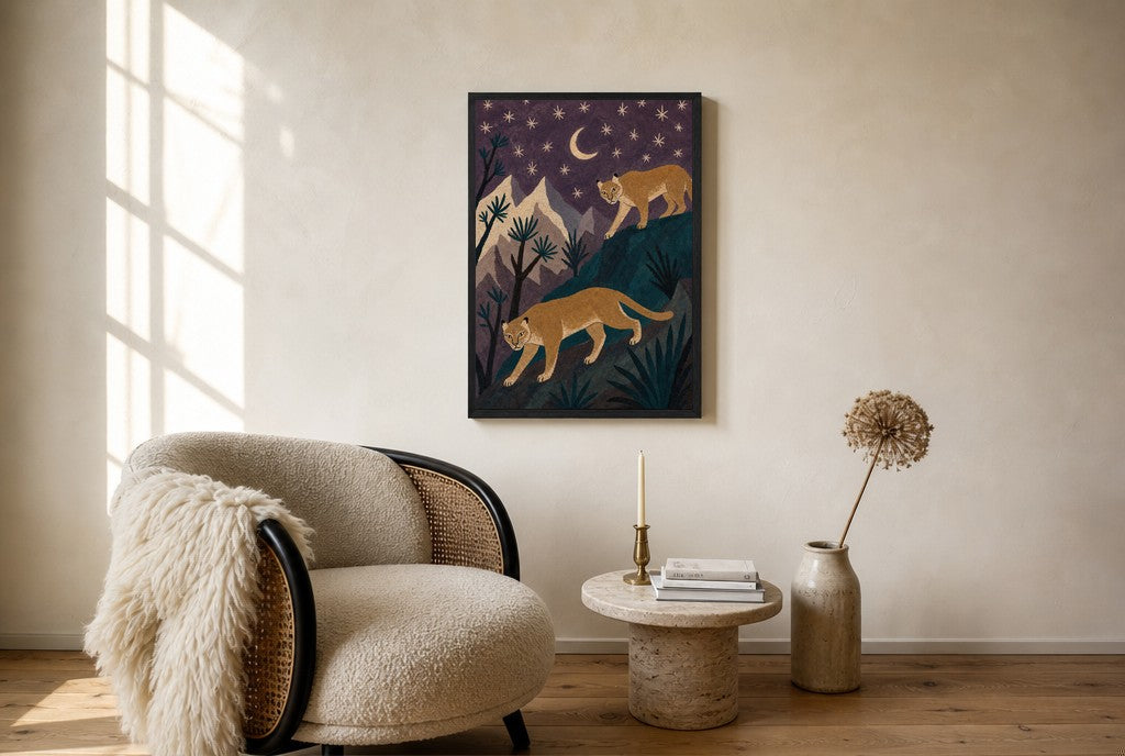 Leopards, Loose, floor-leaning in living room