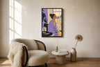 Vinyl and Lavender, floor-leaning in living room